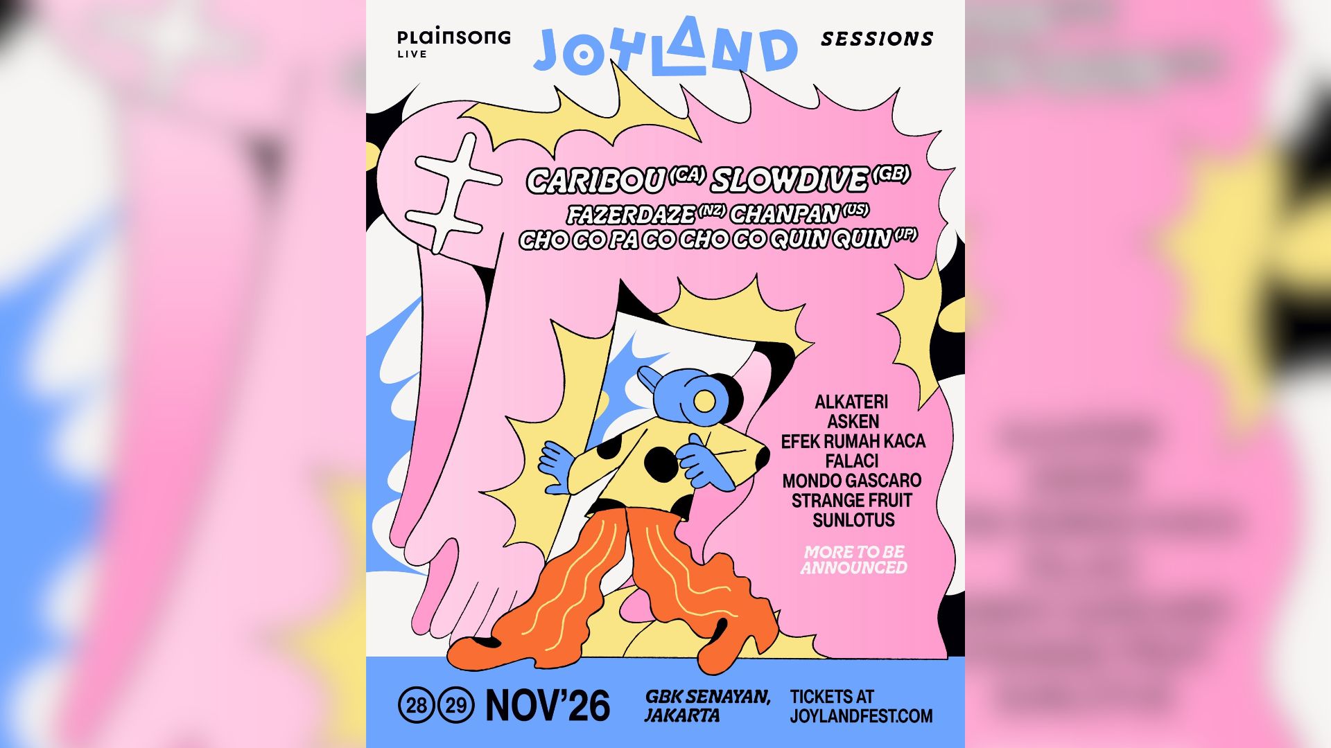 Slowdive dan Caribou Resmi Jadi Co-Headliner Joyland Festival 2026