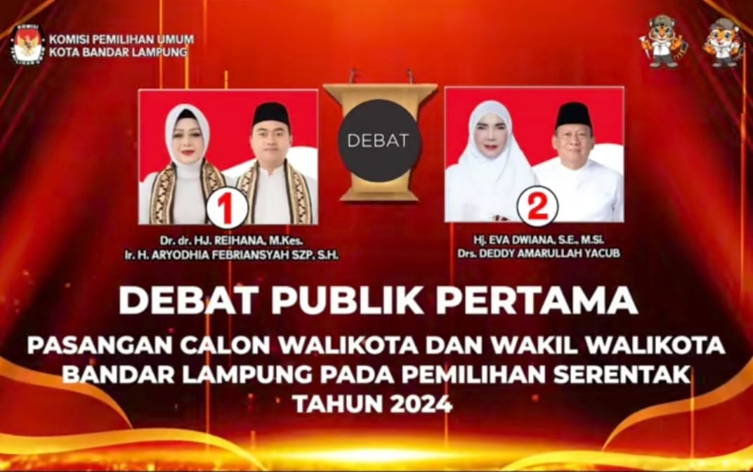 Malam ini, KPU Lampung Bandar Gelar Debat Kandidat Paslon Walikota dan Wakil Walikota