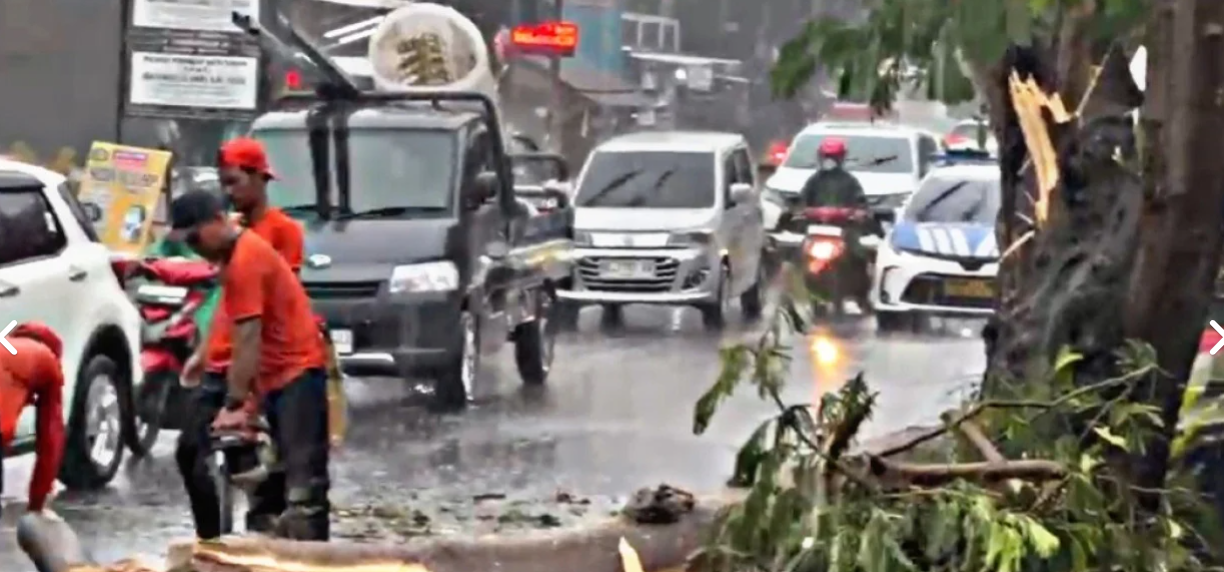 Lagi Cuaca Extreme Makan Korban, Pengendara Motor Wafat Tertimpa Pohon