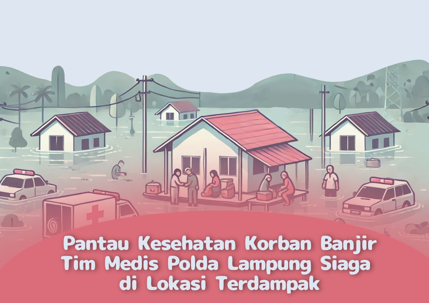 Pantau Kesehatan Korban Banjir, Tim Medis Polda Lampung Siaga di Lokasi Terdampak