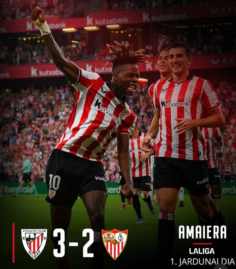 Athletic Bilbao Raih Kemenangan Dramatis 3-2 atas Sevilla di Laga Pembuka La Liga
