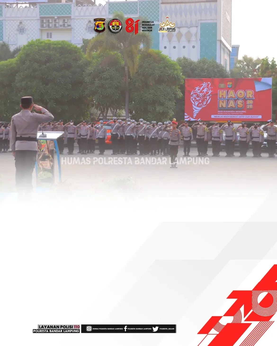 Polresta Bandar Lampung Jadikan Haornas 2026 Momentum Perkuat Kebugaran Personel