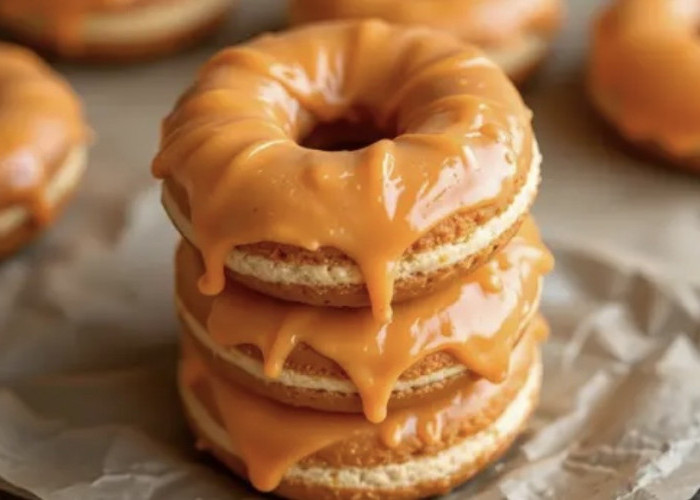 Donat Labu Fluffy dengan Isian Krim Lumer, Cocok Jadi Camilan Rumahan