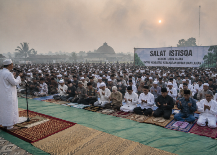 Ratusan Warga Kalimantan Gelar Salat Istisqa, Berdoa Agar Hujan Padamkan Karhutla