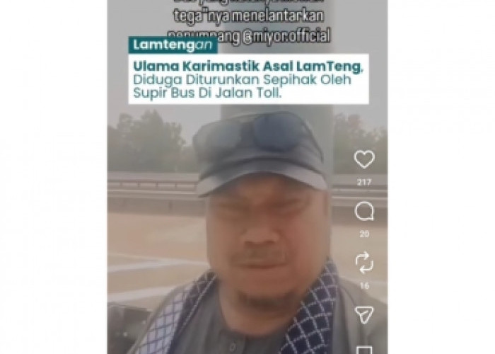 Viral, Kyai Sepuh Asal Lamteng dan Istri Diturunkan Sopir Bus di Jalan Tol