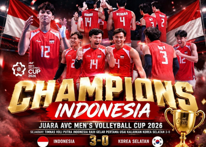 Sejarah Baru! Timnas Voli Indonesia Juara AVC Men's Volleyball Cup 2026 Usai Kalahkan Korea Selatan