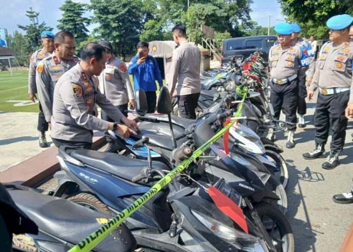 Polda Lampung Ungkap 95 Pelaku C3, Ratusan Kendaraan dan Barang Bukti Dipamerkan ke Publik