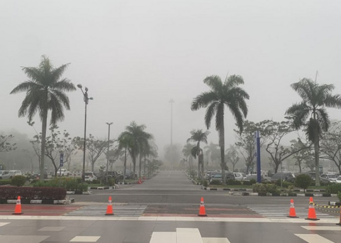  Kabut Sempat Ganggu Penerbangan di Pekanbaru, Jarak Pandang Kembali Capai 3.000 Meter