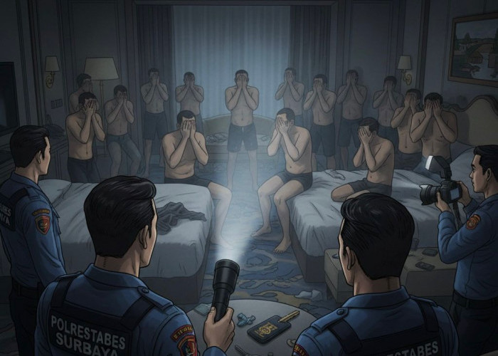 34 Pria Diciduk, Polrestabes Surabaya Bongkar Praktik Pesta Seks Sesama Jenis di Hotel Mewah