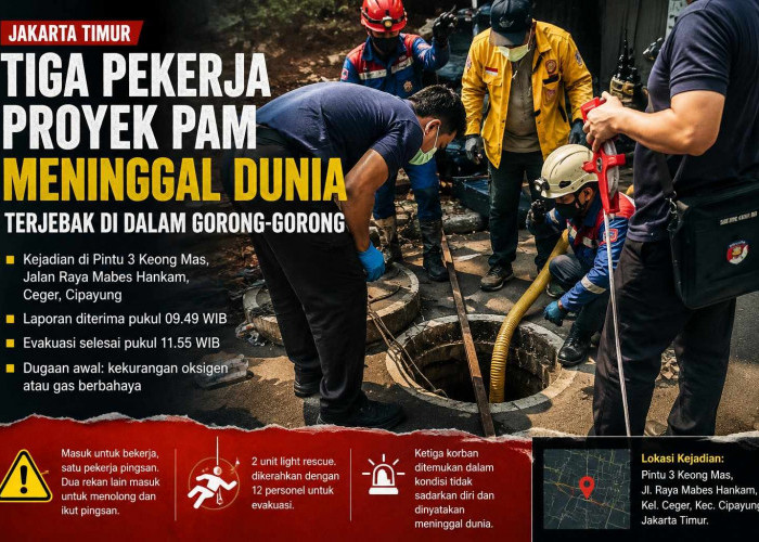 Terjebak dalam Gorong-gorong Hingga Kekurangan Oksigen, Tiga Pekerja Proyek PAM Meninggal Dunia