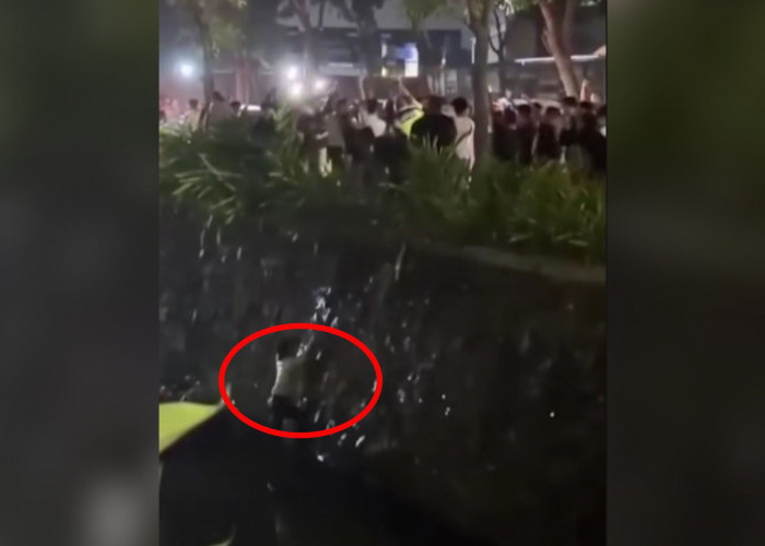 Viral di Citra Raya! Maling Motor Nyebur ke Saluran Air, Security yang Ikut Terjatuh Tuai Simpati Warganet