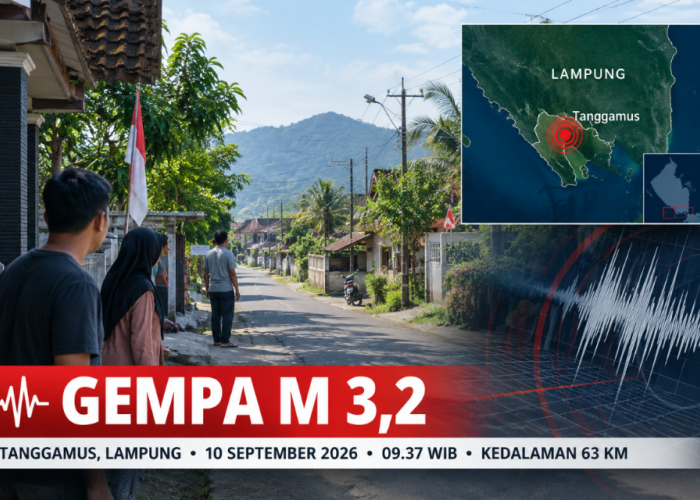Gempa Magnitudo 3,2 Guncang Tanggamus Lampung, Terjadi Pagi Ini