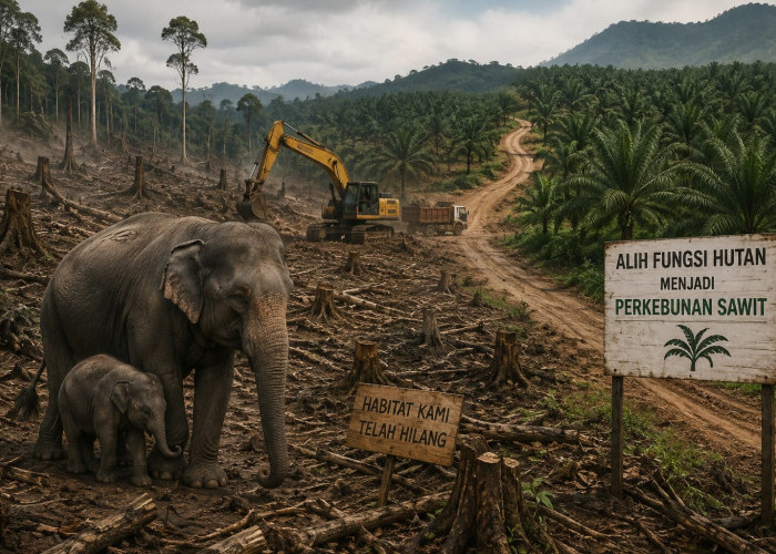 Alih Fungsi 1.585 Hektare Hutan Bengkulu Jadi Sawit, Habitat Gajah Sumatra Terancam