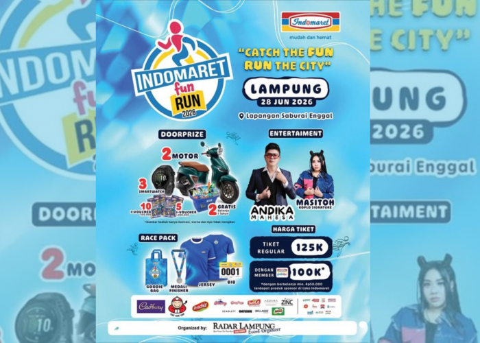 Indomaret Fun Run 2026 Hadir di Lampung, Tawarkan Pengalaman Lari dan Hiburan dalam Satu Acara