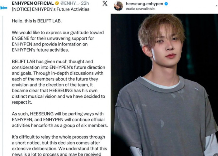 Heeseung Resmi Keluar dari ENHYPEN, Agensi Ungkap Alasan dan Rencana Karier Selanjutnya