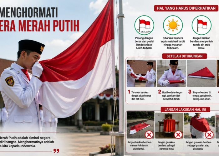 Tak Cukup Dipasang, Bendera Merah Putih Juga Harus Diperlakukan dengan Benar, Ini Etikanya