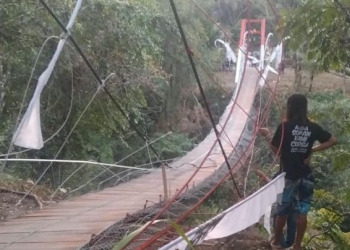 Jembatan Gantung Pongpet Pangandaran Miring Saat Diresmikan, TNI AD Jelaskan Bukan Ambruk