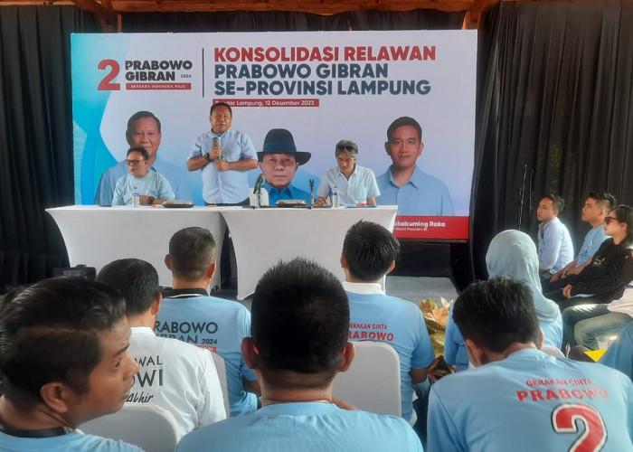 Konsolidasi Relawan Prabowo-Gibran di Lampung Target Menang 1 Putaran
