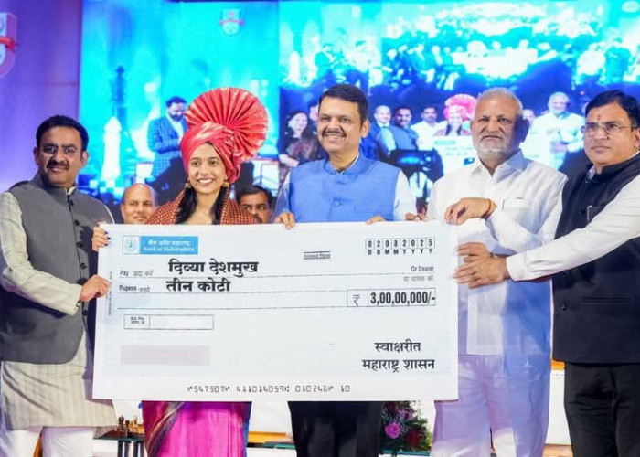 Negara Bagian Maharashtra Hadiahi GM Divya Deshmukh Bonus Besar Usai Juara Dunia
