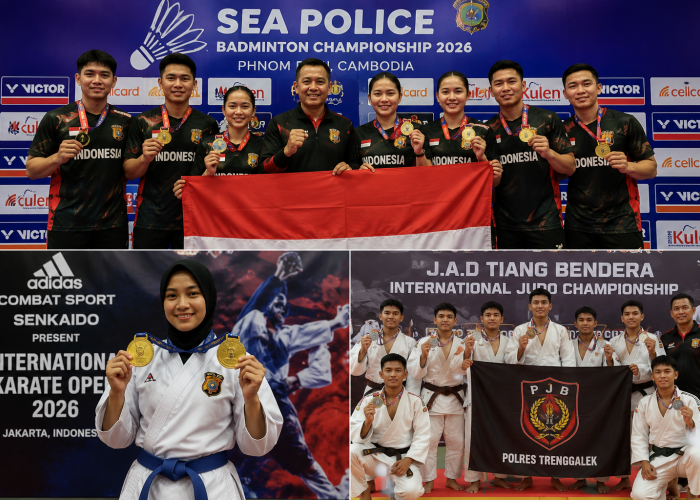 Atlet Polri Borong Medali di Kejuaraan Internasional, Harumkan Nama Indonesia
