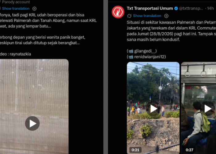 KRL Dari Palmerah Diduga Dilempar Batu, Penumpang Dibuat Kaget