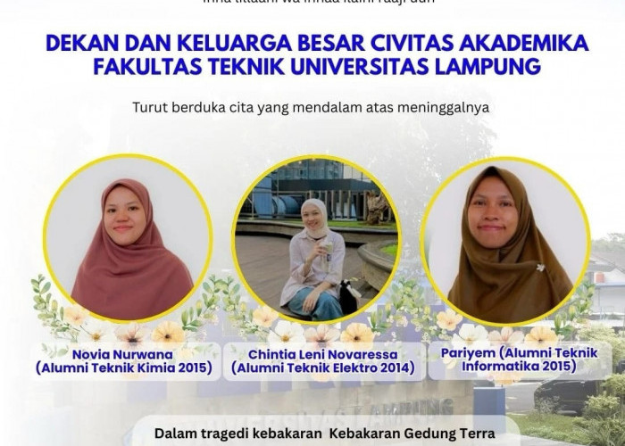 Tiga Alumni Unila Jadi Korban Kebakaran Kantor Terra Drone Kemayoran yang Tewaskan 20 Orang