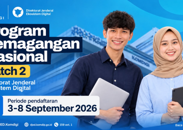 Program Pemagangan Nasional Batch 2 Komdigi Dibuka, Pendaftaran Hanya 3-8 September 2026