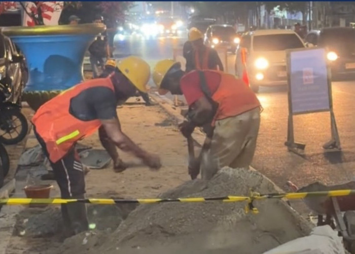 Pemkot Bandar Lampung Revitalisasi Trotoar Jl. Ahmad Yani Ramah Pejalan Kaki