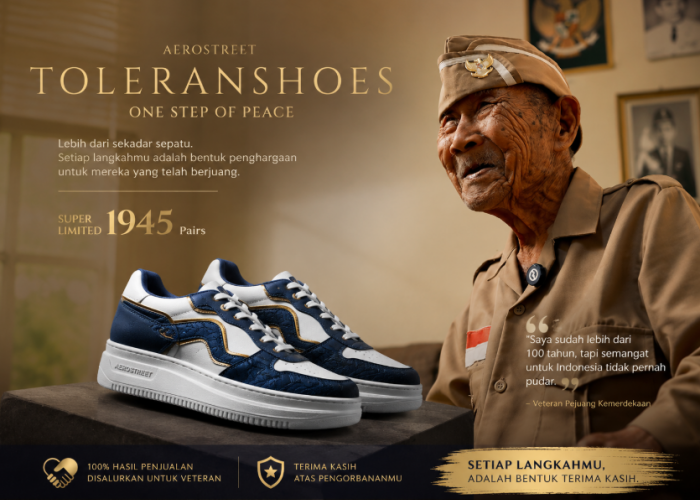 Dirilis 17 Agustus, 100 Persen Hasil Penjualan Toleranshoes Aerostreet Didonasikan untuk Veteran