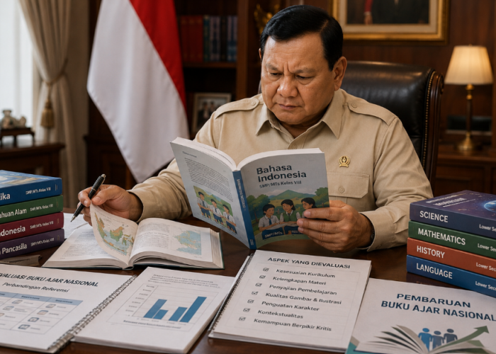 Prabowo Minta Buku Pelajaran di Sekolah  Dibandingkan dengan Negara Tetangga
