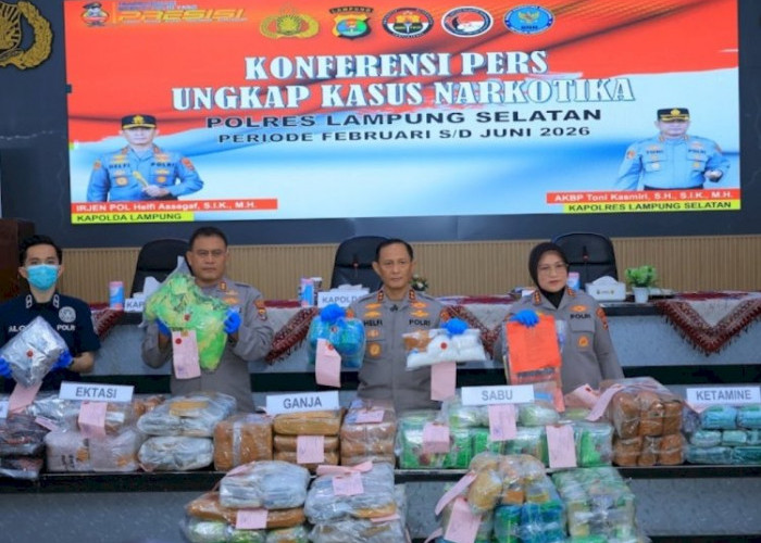 Polda Lampung Bongkar Jaringan Narkoba, 179,5 Kg Sabu dan 24 Tersangka Diamankan