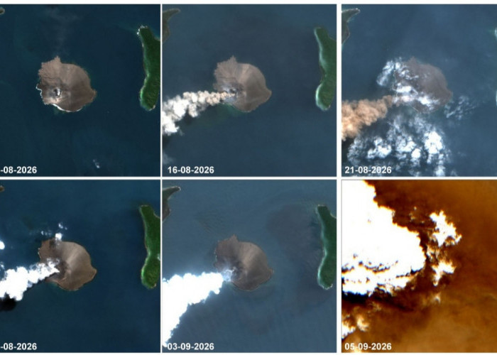 Erupsi Anak Krakatau Perluas Daratan 32,8 Hektare, Dua Gumuk Baru Terdeteksi