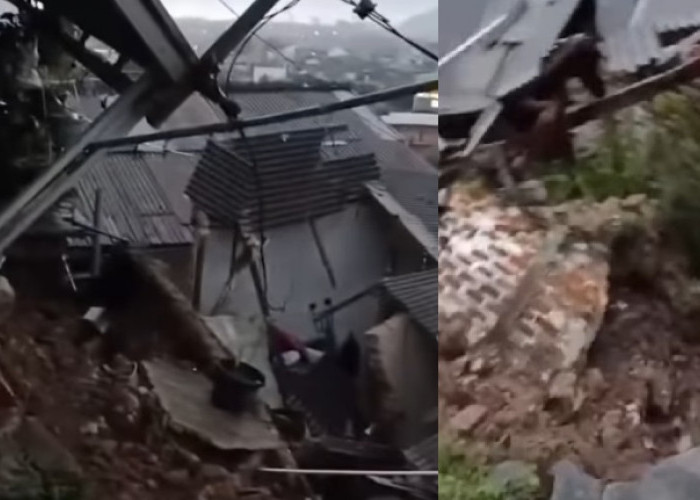 Hujan Deras Picu Longsor, Dua Rumah Warga di Bandar Lampung Rusak