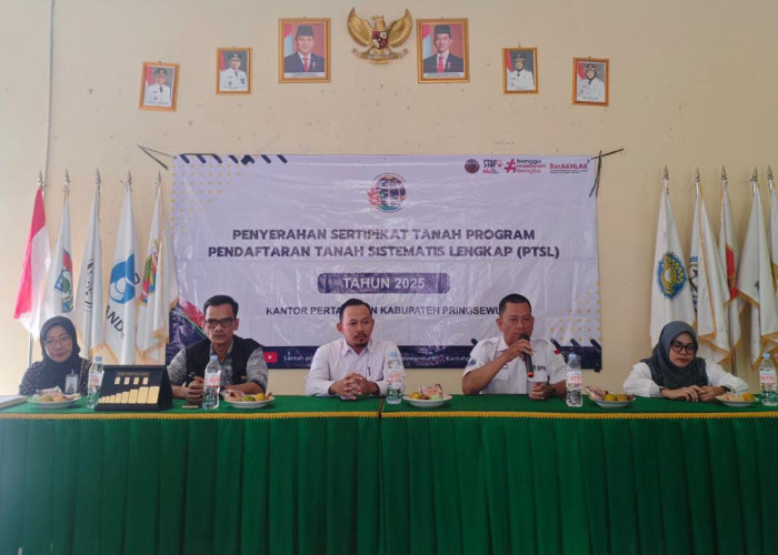 Kantor Pertanahan Pringsewu Bagikan 80 Sertipikat PTSL di Pekon Pare Rejo