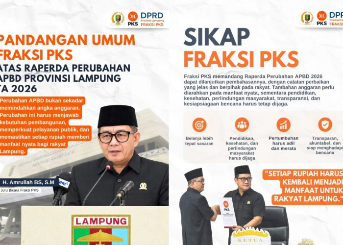 Perubahan APBD Lampung, PKS Minta Anggaran Lebih Tepat Sasaran