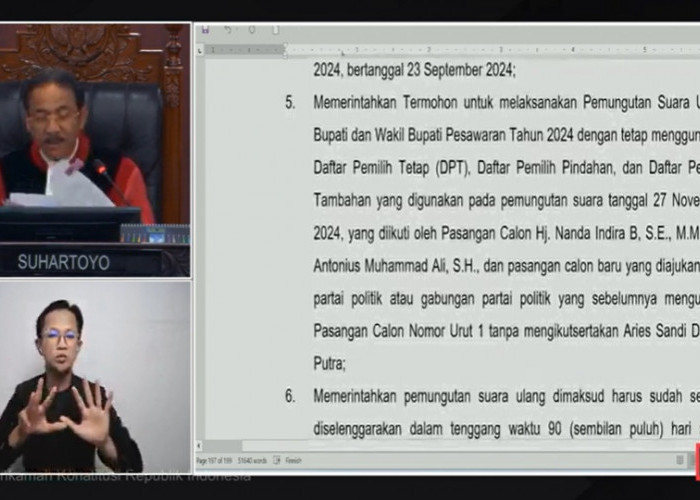 MK Putuskan KPU Gelar Pemungutan Suara Ulang Pilkada Pesawaran Tanpa Kepesertaan Aries Sandi