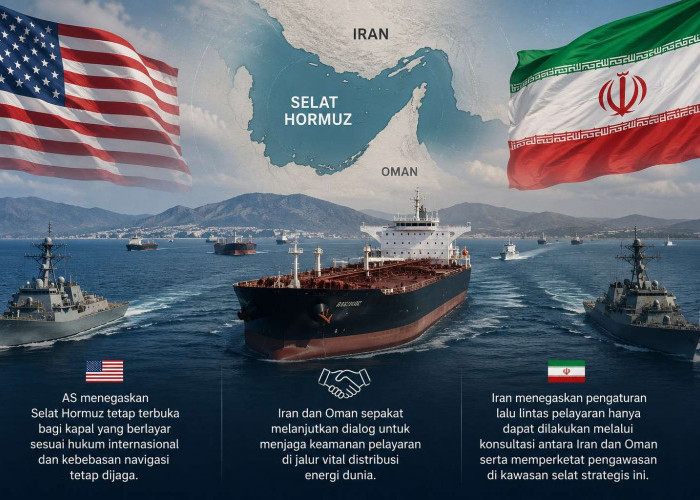 AS Pastikan Selat Hormuz Tetap Terbuka, IRGC Klaim Awasi Lalu Lintas Pelayaran