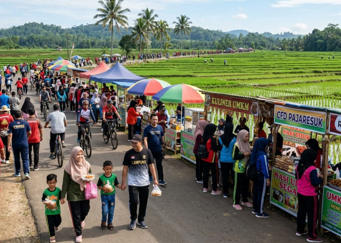 Warga Pringsewu Antusias Sambut CFD Kuliner di Tanggul Pajaresuk