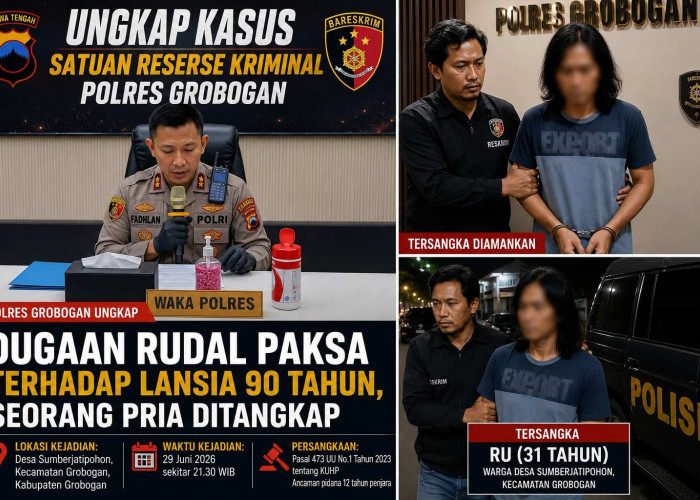 Pria di Grobogan Diduga Rudal Paksa Lansia 90 Tahun, Polisi: Pelaku Terancam 12 Tahun Penjara