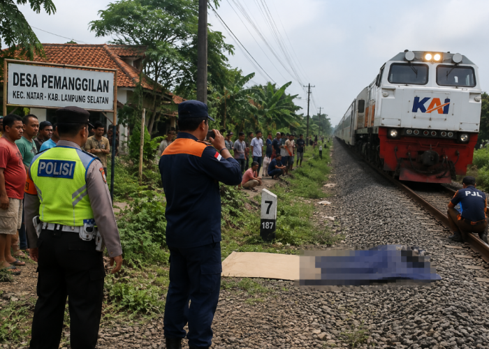 Warga Natar Tewas Tertemper Kereta Api di Desa Pemanggilan