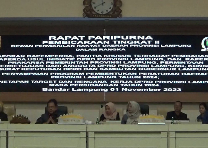 Akhir Masa Jabatan Gubernur dan DPRD Lampung Sahkan 6 Raperda 