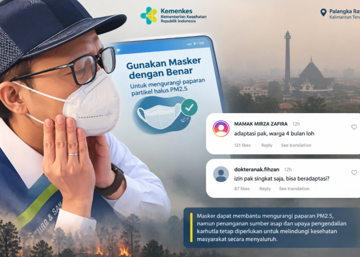 Kemenkes Edukasi Masker di Tengah Kabut Asap, Warganet Singgung Warga yang Bertahan Berbulan-bulan