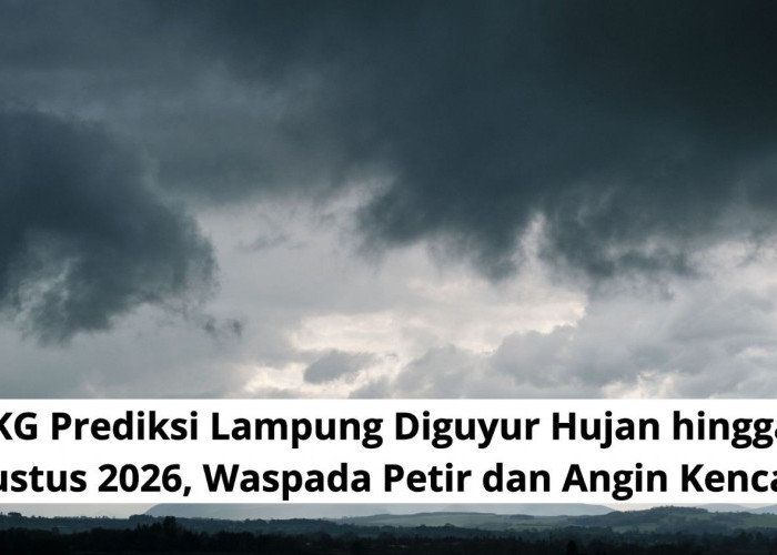 BMKG: Lampung Berpotensi Diguyur Hujan hingga 26 Agustus 2026, Waspada Petir dan Angin Kencang
