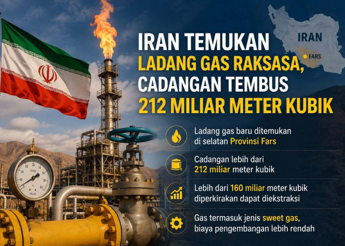 Iran Temukan Ladang Gas Raksasa, Cadangan Tembus 212 Miliar Meter Kubik
